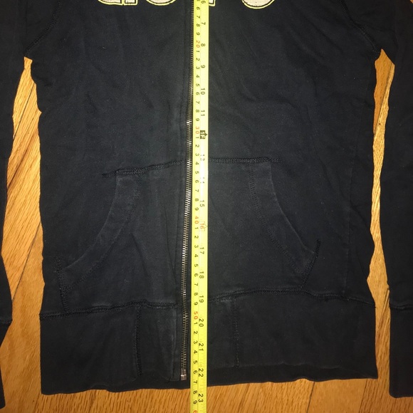 Aero Xsmall Black yellow Zip Up Hoodie Aeropostale casual warm junior back to sc - Picture 4 of 7